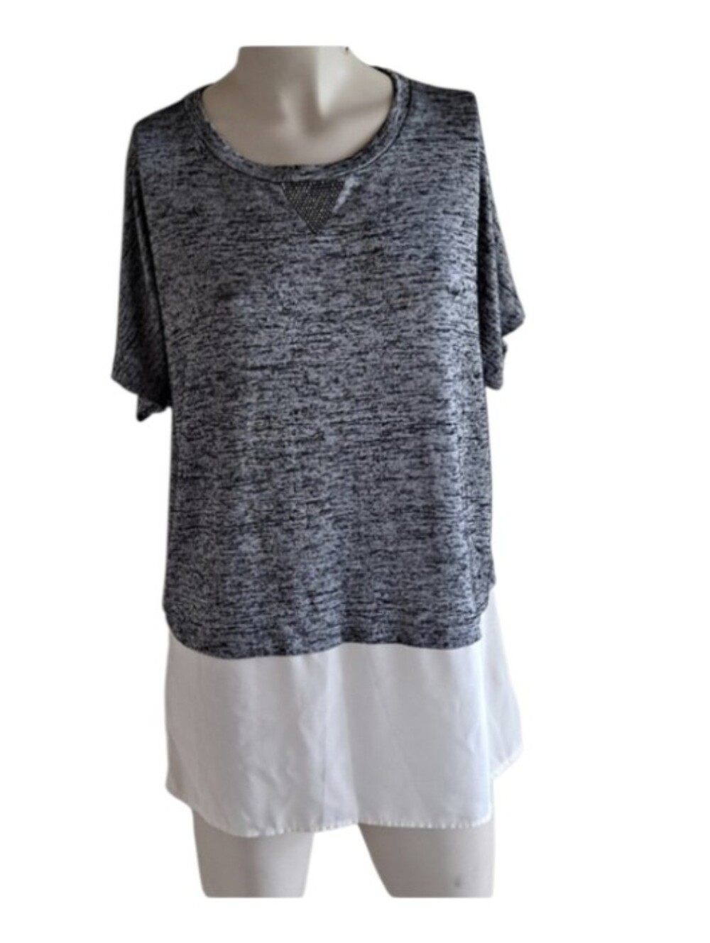 Juicy Couture grey and cream faux double blouse